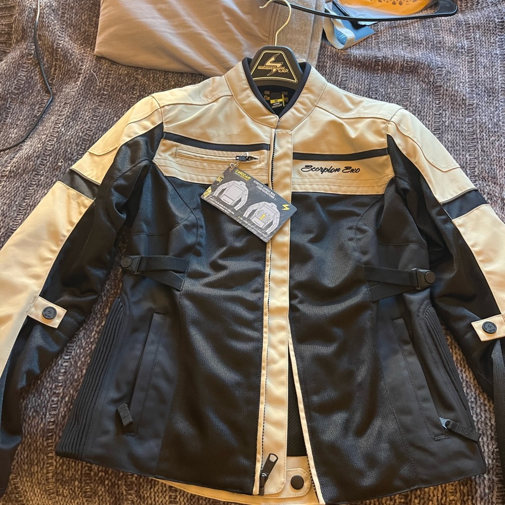Scorpion EXO Black and Cream Motorcycle Jacket